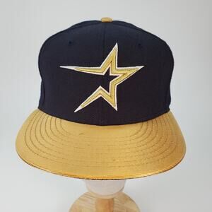 Houston Astros MLB New Era 59Fifty 7 1/4 Fitted Wool Baseball Hat Cap Black